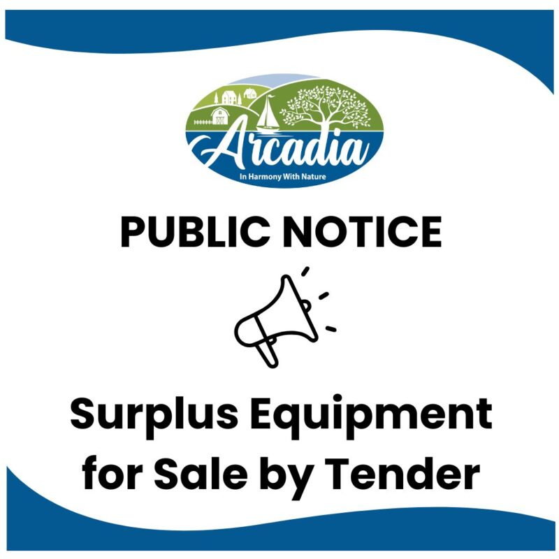 Public Notice: Surplus Equipment and Vehicles for Sale by Tender